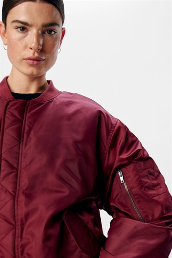 Mary Oversize Bomber Jacket, Cabernet